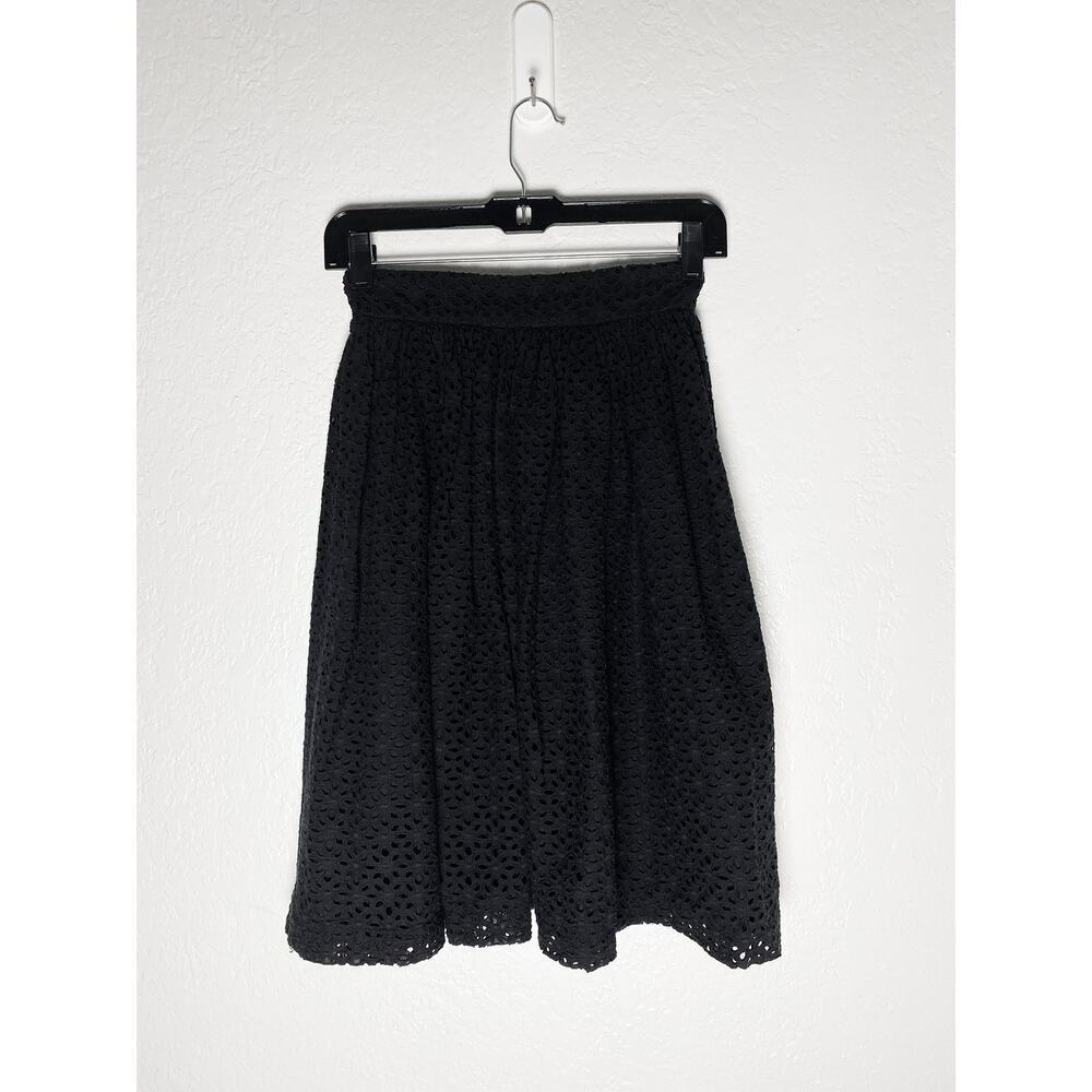 Maje Women's Jaggy Black A Line Eyelet Lined Pleated Mini Skirt Classic Flirty